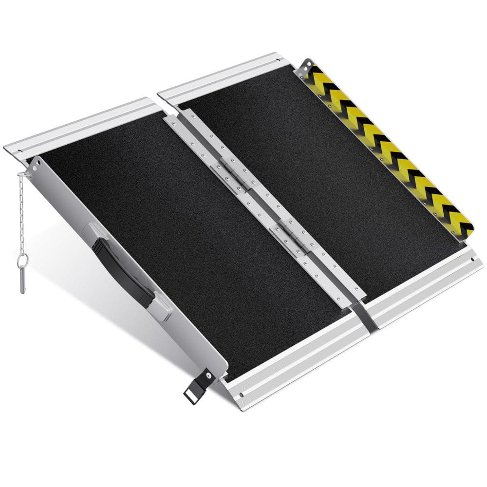 2 ft. Portable Wheelchair Ramp, Non-Slip Aluminum Folding Handicap Ramp for