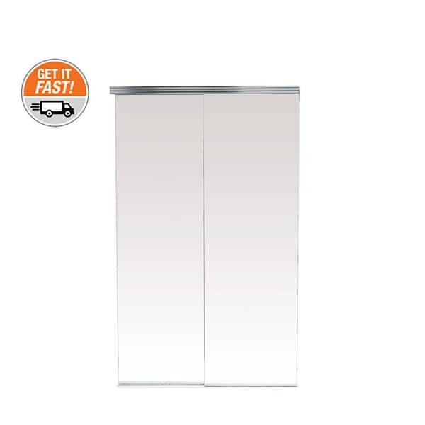 Impact Plus 72 in. x 80 in. Beveled Edge Backed Mirror Aluminum