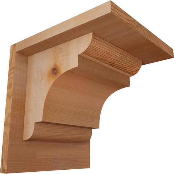 Ekena Millwork 7-1/2 in. x 8 in. x 8 in. Western Red Cedar New Brighton Smooth Corbel with Backplate