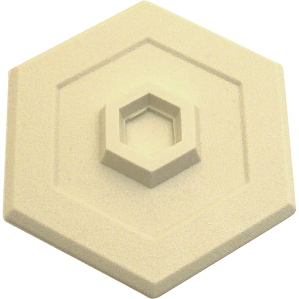 Wall Protector, 5 in., Hexagon Shape, Rigid Vinyl, Ivory, Self-Adhesive Backing (5-pack)