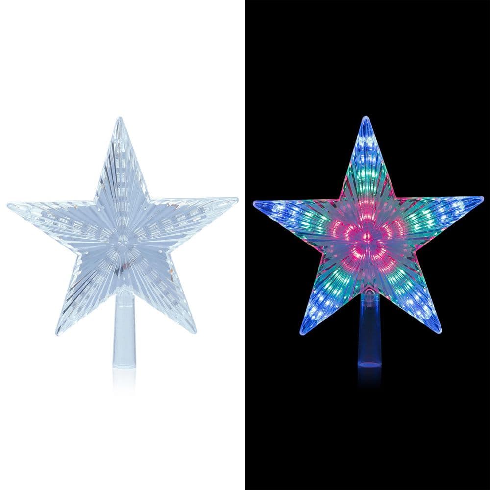 Alpine Flashing Star Tree Topper with Multi-Colored LED Lights