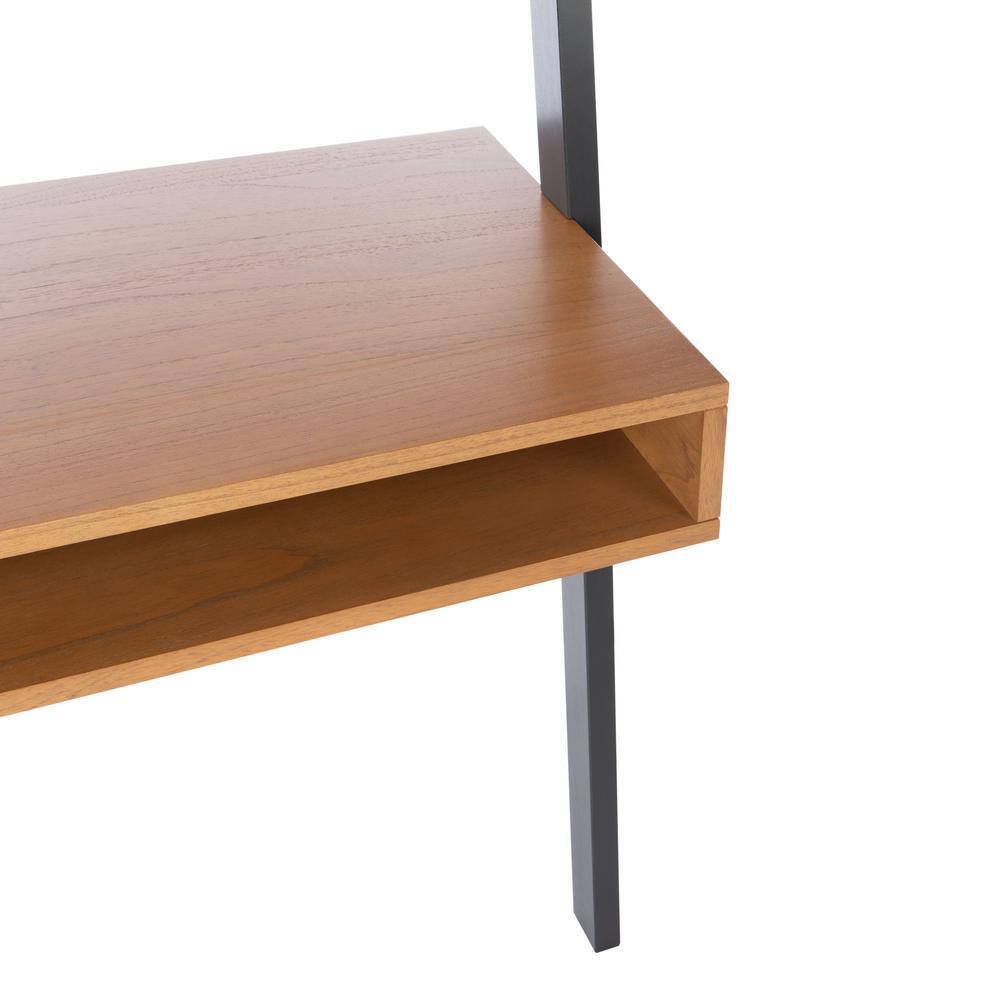 Gray Mahogany Leaning Desk with Drawer