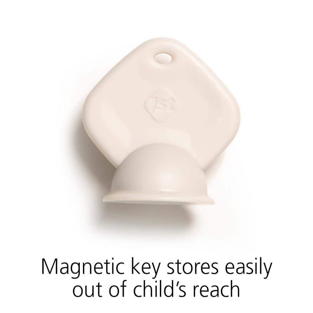 White Magnetic Locking System with 8 Locks and 1 Key