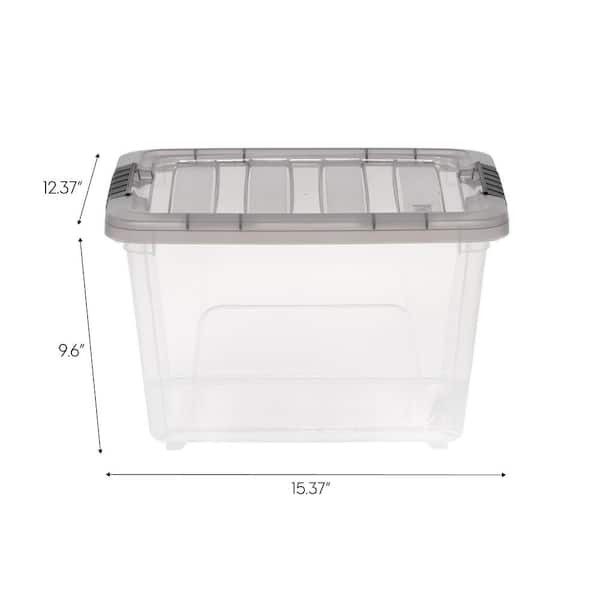 IRIS USA 18 x 10 Plastic File Storage Organizer Box with Snap-Tight Lid,  Gray 