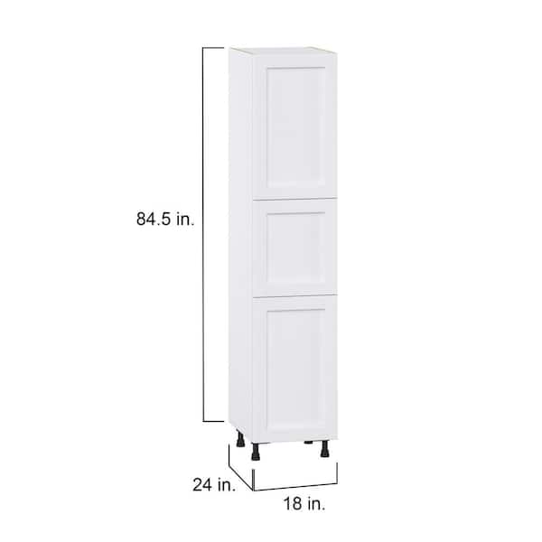 J COLLECTION Mancos Bright White Shaker Assembled Pantry Kitchen Cabinet with 4-Shelves (24 in. W x 84.5 in. H x 24 in. D)