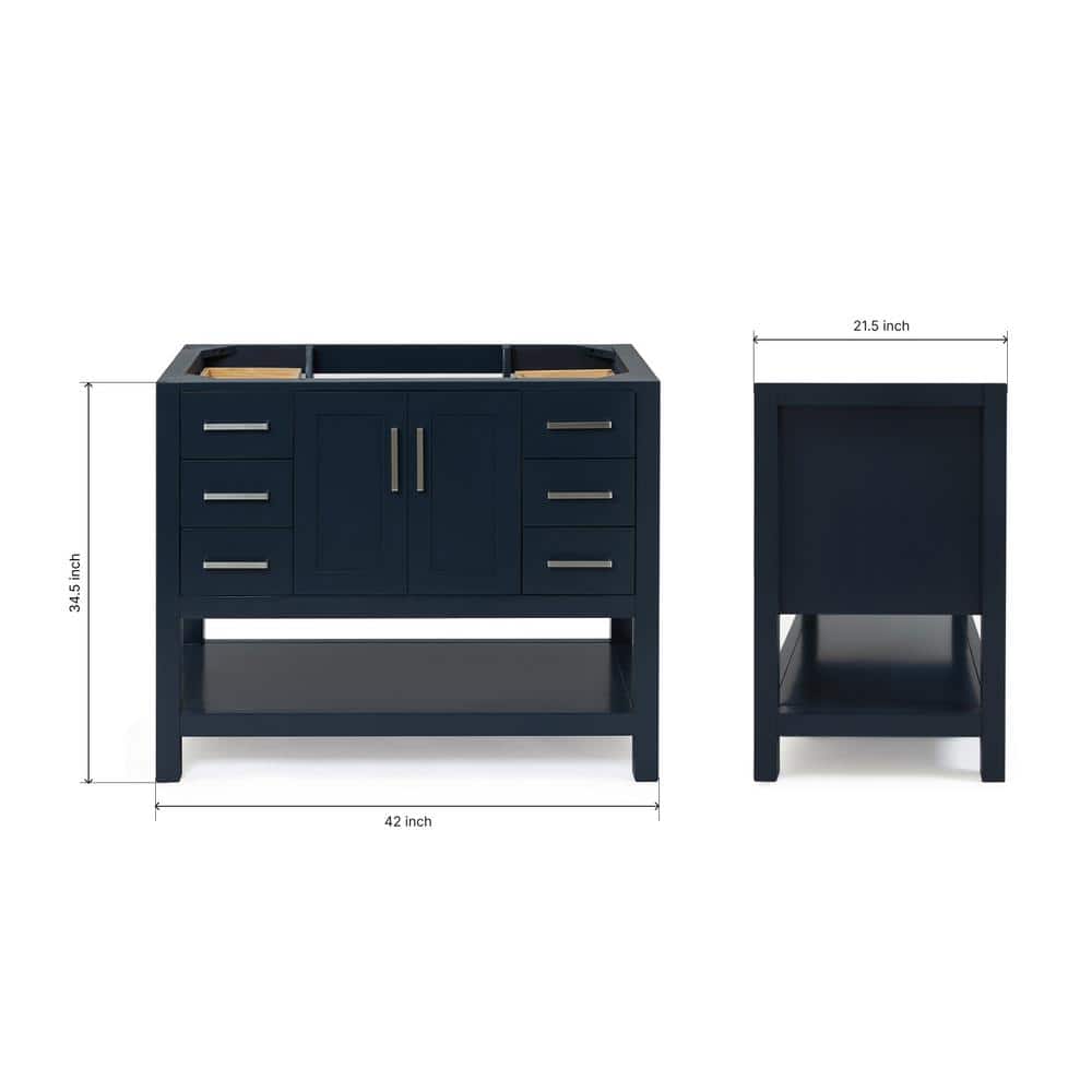 Midnight Blue 42'' Single Freestanding Bathroom Vanity Base