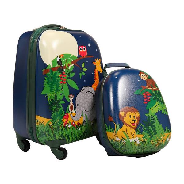 Kids Luggage with Wheels for Girls - 18” Giraffe Kids Suitcase