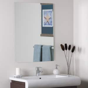 Reece 19.5 in. W x 27.5 in. H Rectangular Frameless Wall Mount Bathroom Vanity Mirror with Dual Mounting Brackets