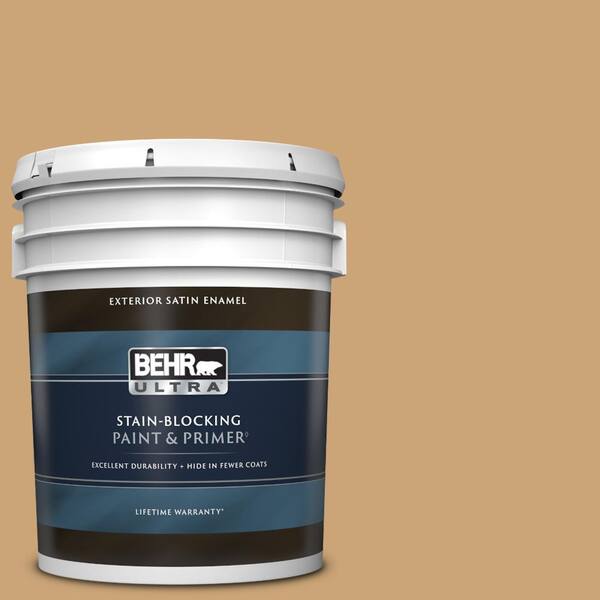 BEHR ULTRA 5 gal. Home Decorators Collection #HDC-AC-13 Butter Nut Satin Enamel Exterior Paint & Primer