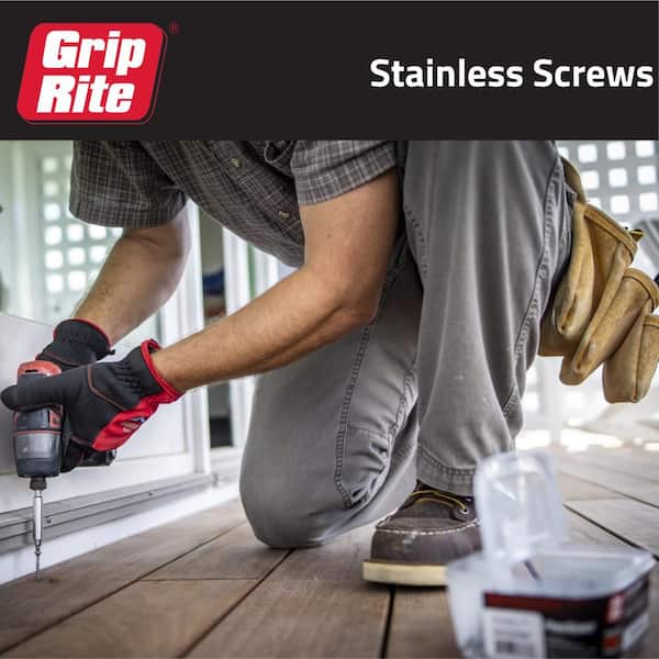 Grip-Rite #8 x 1-5/8 in. 305 Stainless Steel Star Drive