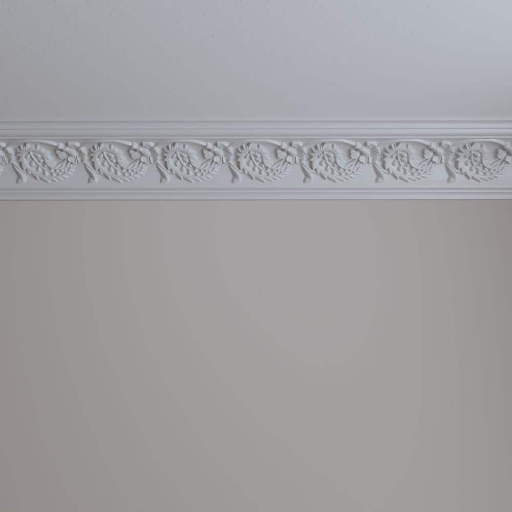 Primed White Polyurethane Geometric Crown Moulding Sample