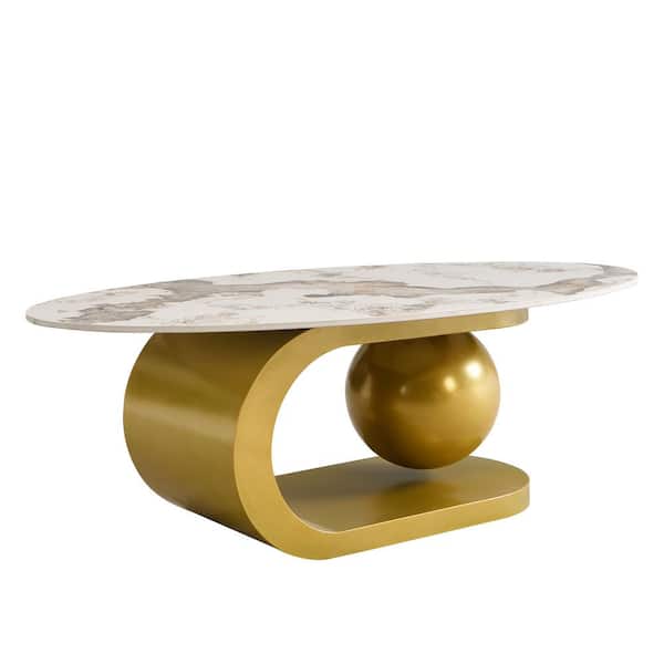 Harper & Bright Designs Modern 47.2 in. White Oval Sintered
