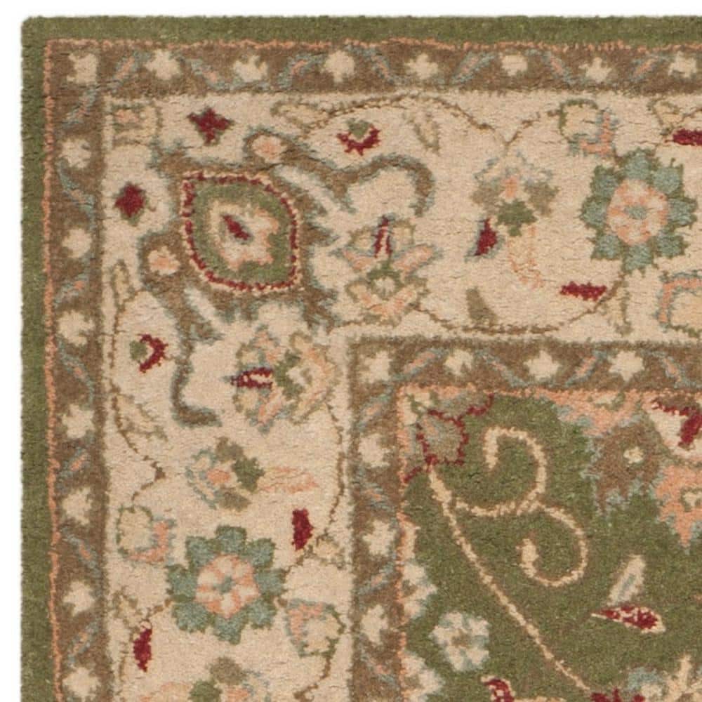 Sage and Beige Hand Tufted Wool Area Rug
