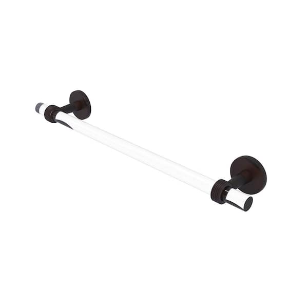 Allied Brass Clearview Collection 30 in. Wall Mounted Single Towel Bar in Venetian Bronze with Groovy Accents