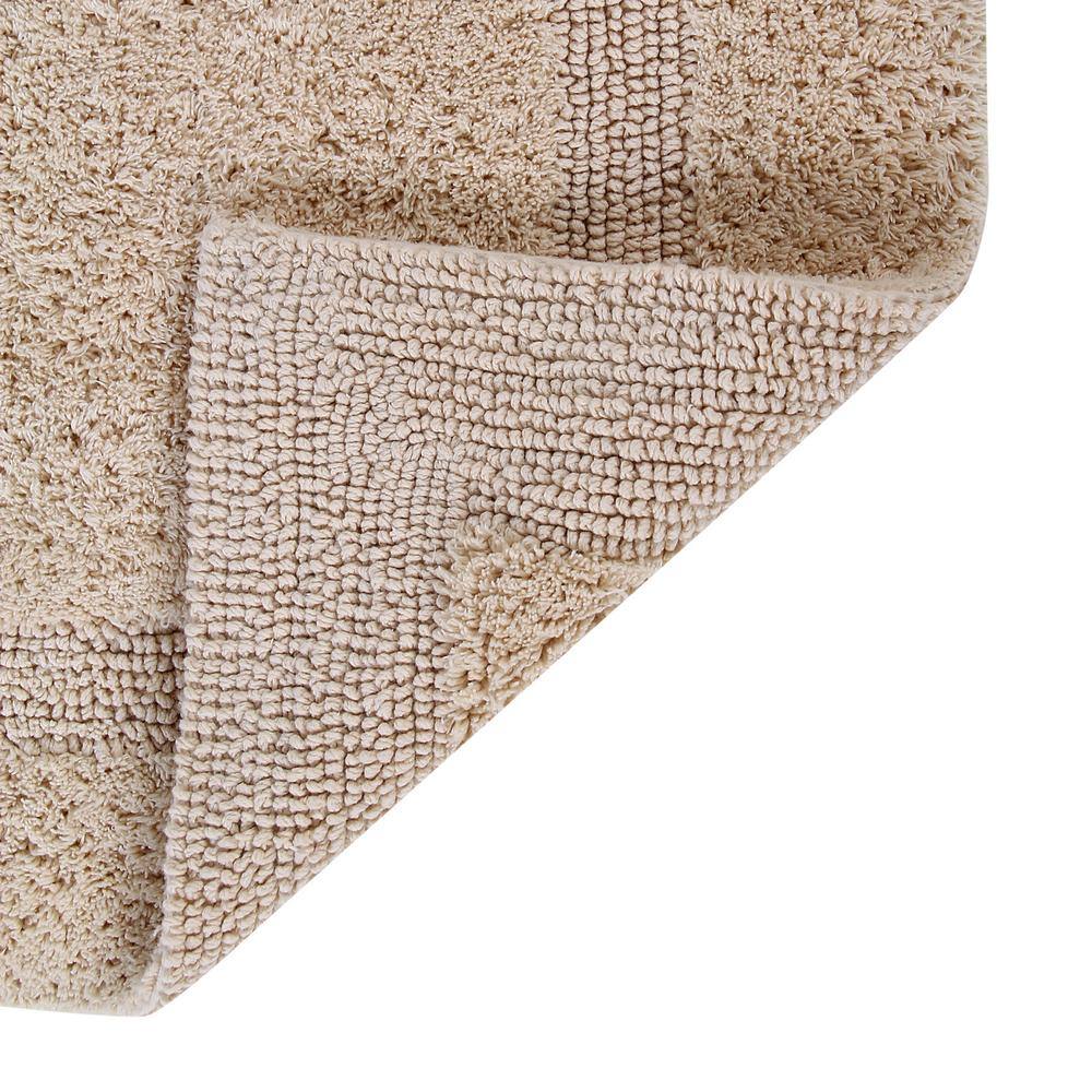 Lux Collection Sand Cotton Reversible Bath Rug 17 x 24