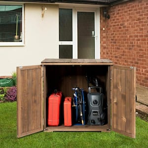 30.5 in. W x 22 in. D x 28.5 in. H Outdoor Wooden Storage Shed Cabinet with Double Doors for Garden Yard