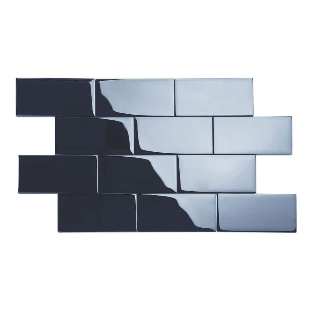 Midnight Blue 3 in. x 6 in. x 8mm Glass Subway Tile (5 sq. ft./Case) price history on PriceWatchPro