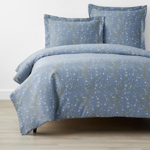 Company Cotton Thistle Blue Full Rayon Made From Bamboo Sateen Duvet Cover