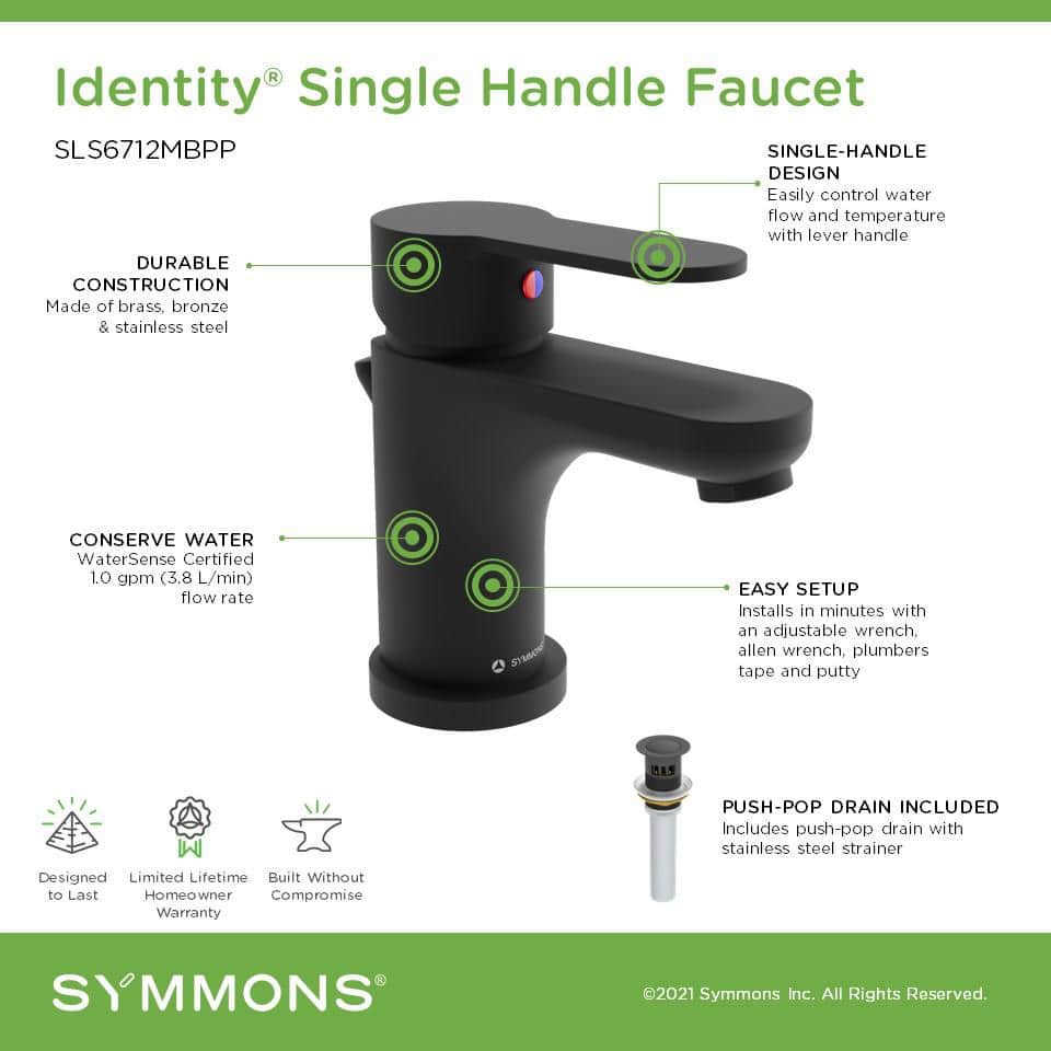 Matte Black Stainless Steel Single Handle Bathroom Faucet