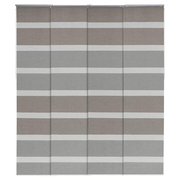 Godear Design Limestone Natural Woven Adjustable Sliding Glass Door Blind with 23 in. Slates Upto 86 in. W x 96 in. L