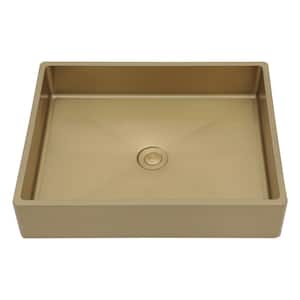 19 in. Drop- in Stainless Steel Bathroom Sink in Yellow, Pop-Up Drain Included