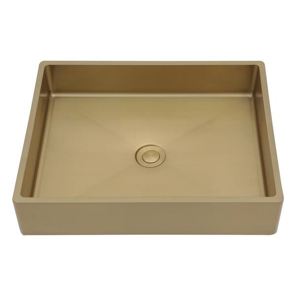 LORDEAR 19 in. Drop- in Stainless Steel Bathroom Sink in Yellow, Pop-Up Drain Included