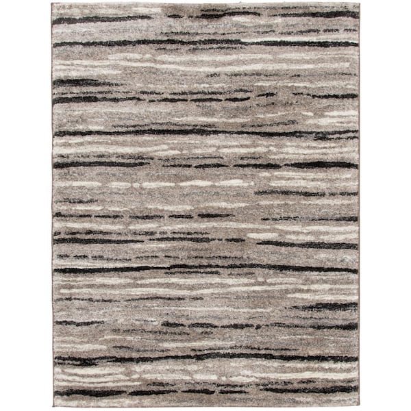Shoreline Brown/Ivory 8 ft. x 10 ft. Striped Area Rug