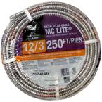 12/3 x 250 ft. Solid MC Lite Cable