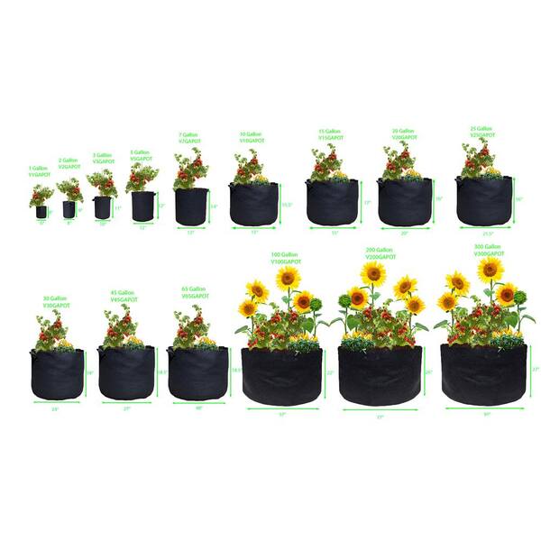 1 pack, 5 pack, 10 Pack Aeration Container Grow Pot Smart Pot 10 Gallon 