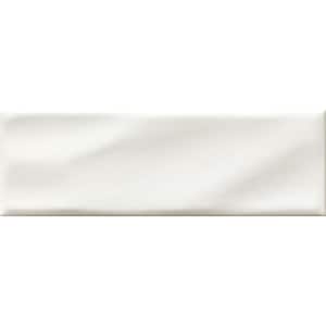 Whisper White 3.88 in. x 11.5 in. Glossy Ceramic Stone Look Wall Tile (5 sq. ft./Case)