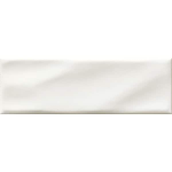 MSI Whisper White 3.88 in. x 11.5 in. Glossy Ceramic Stone Look Wall Tile (5 sq. ft./Case)