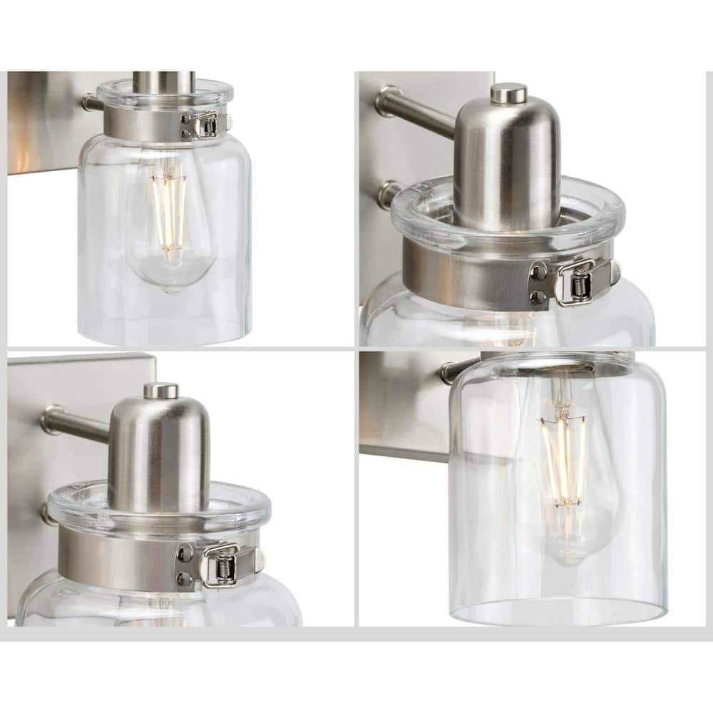 Calhoun Nickel 4-Light Clear Glass Vanity Light