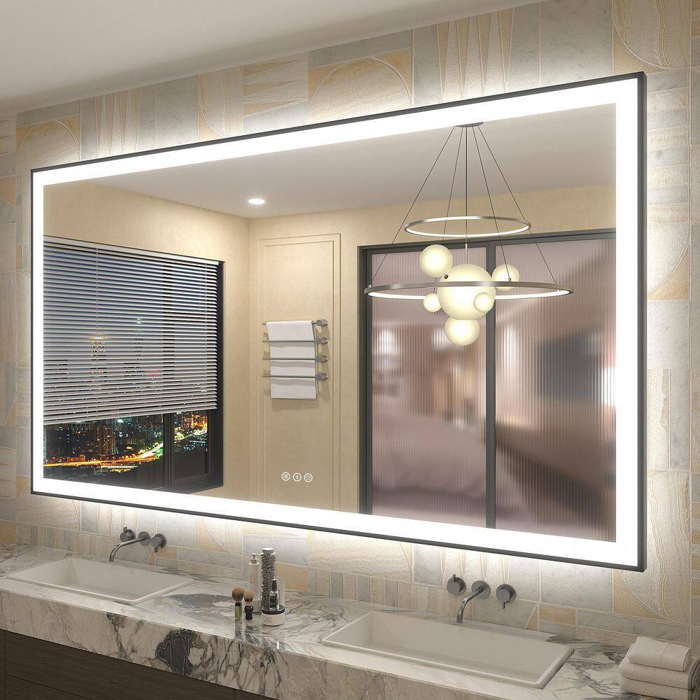 72 in.W x 40 in.H Rectangular Framed UL Certified Front and Back LED Anti-Fog Tempered Glass Wall Bathroom Vanity Mirror price history on PriceWatchPro