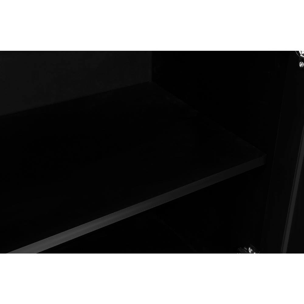 Black Walnut Wood Freestanding Storage Cabinet with Adjustable Shelves