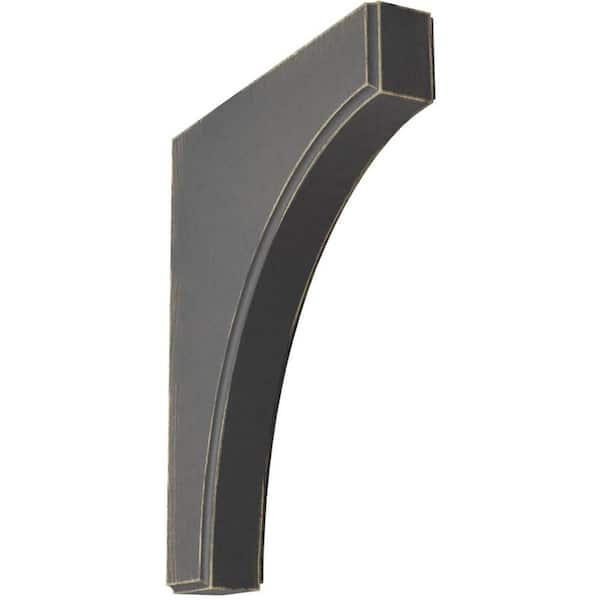 Ekena Millwork 1-3/4 in. x 12 in. x 10 in. Black Clarksville Wood Vintage Decor Bracket
