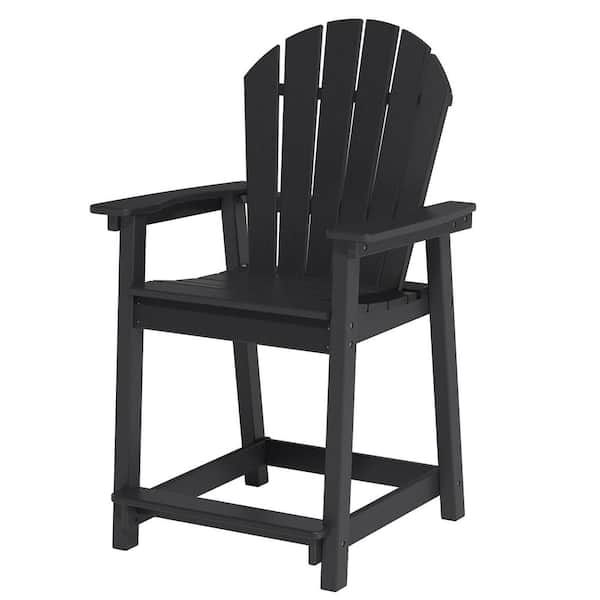 Outdoor HDPE Plastic Black Tall Adriondack Chair