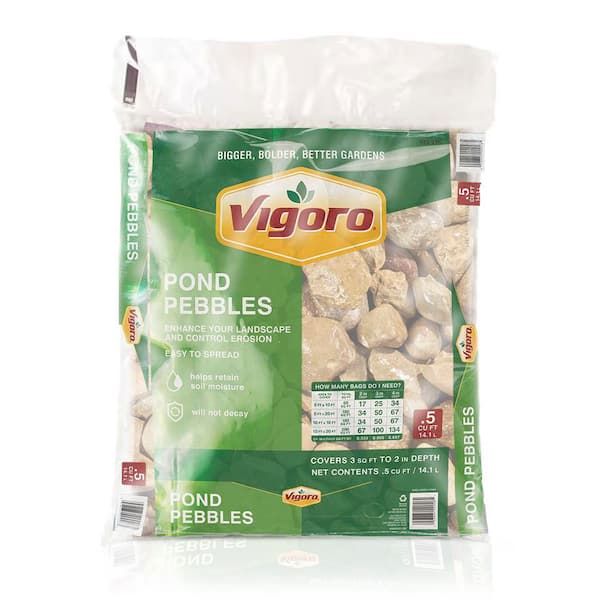 Vigoro - 0.5 cu. ft. Bagged Pond Pebble Landscape Rock