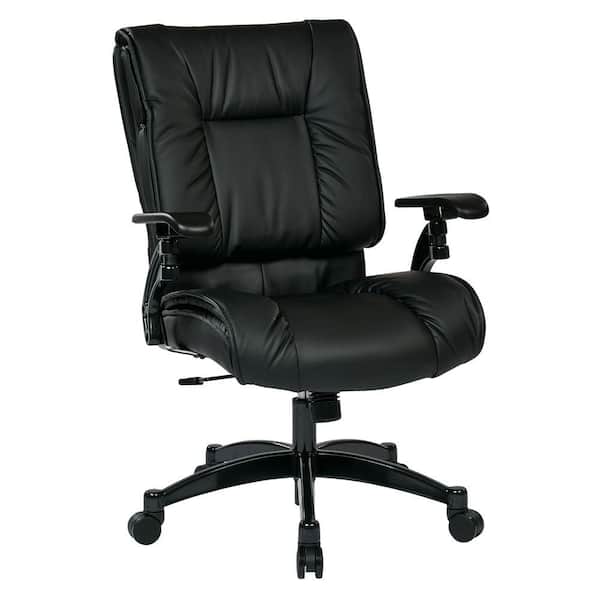 Space Seating Black Eco Leather Conference Office Chair
