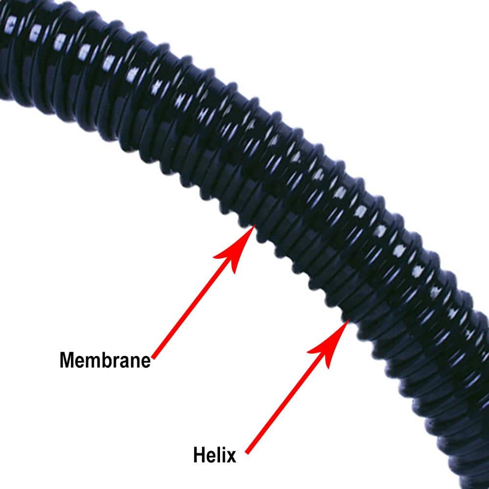 25 ft Black Flexible Corrugated PVC Pond Tubing