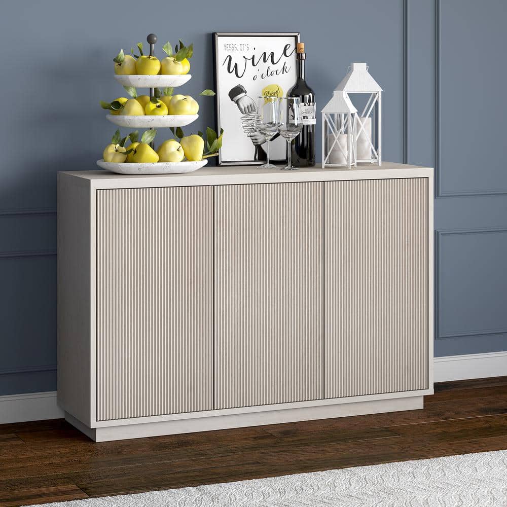 Alder White 48" Modern MDF Buffet Sideboard