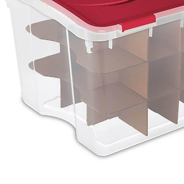 Sterilite 48 Qt. Hinged Lid 270 Total Holiday Ornament Storage Boxes  (6-Pack) 6 x 19096606 - The Home Depot