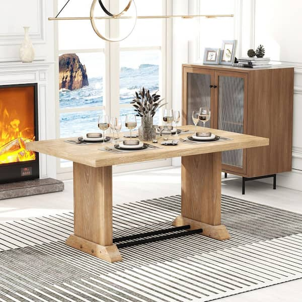 natural wood top dining table