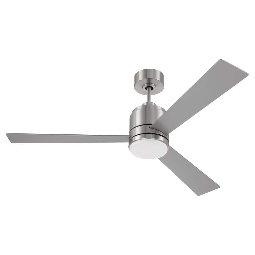 52" Brushed Nickel Ceiling Fan with LED Light and 3 Blades