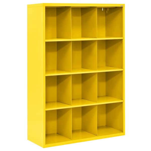 Sandusky 66 in. H x 46 in. W x 18 in. D Yellow Steel 12-Cube Storage Organizer