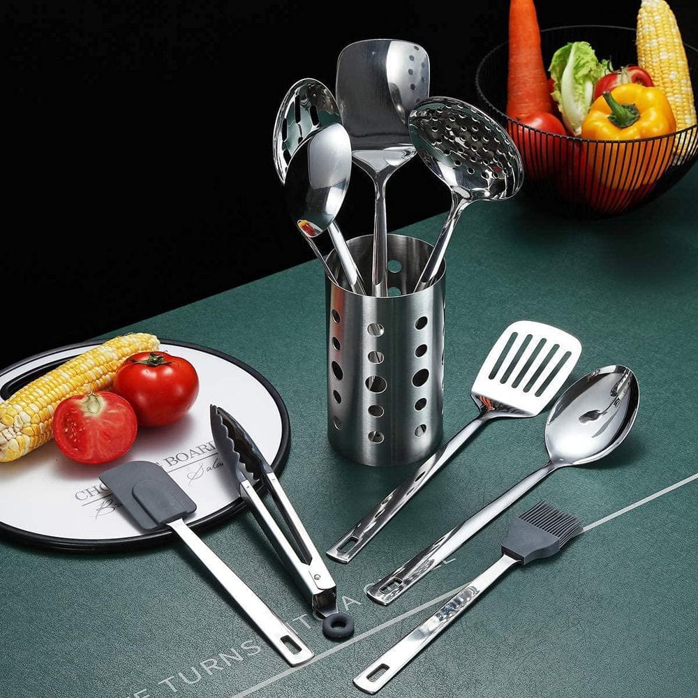 13-Piece Stainless Steel Kitchen Cooking Utensils Set, Heat Resistant Kitchen Tools Set With Utensil Holder price history on PriceWatchPro