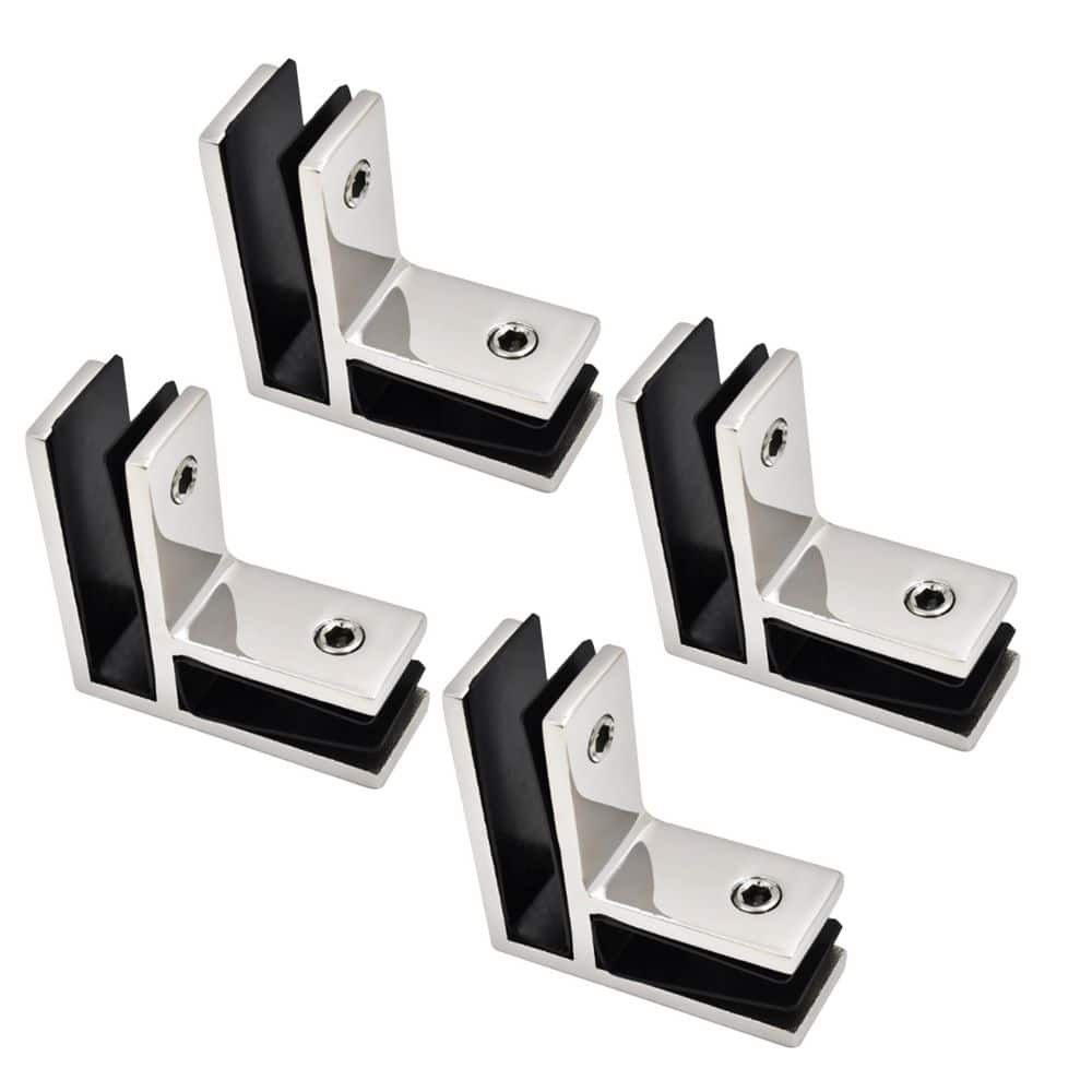 Glass Railing Clamp Stainless Steel 90° F Shape Clamps for Home Park Mall Swimming Pool Glass Clamp, Silver (4-Pack) price history on PriceWatchPro