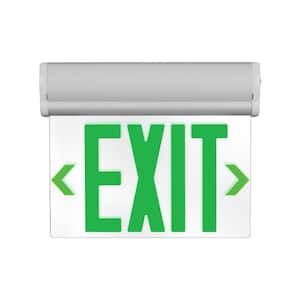 EXL220 Edge-Lit Integrated LED Emergency Exit Sign, Clear with Green Lettering