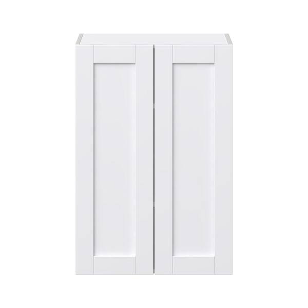 J COLLECTION Mancos Bright White Shaker Assembled Wall Kitchen Cabinet with Full Height Door (30 in. W x 30 in. H x 14 in. D)