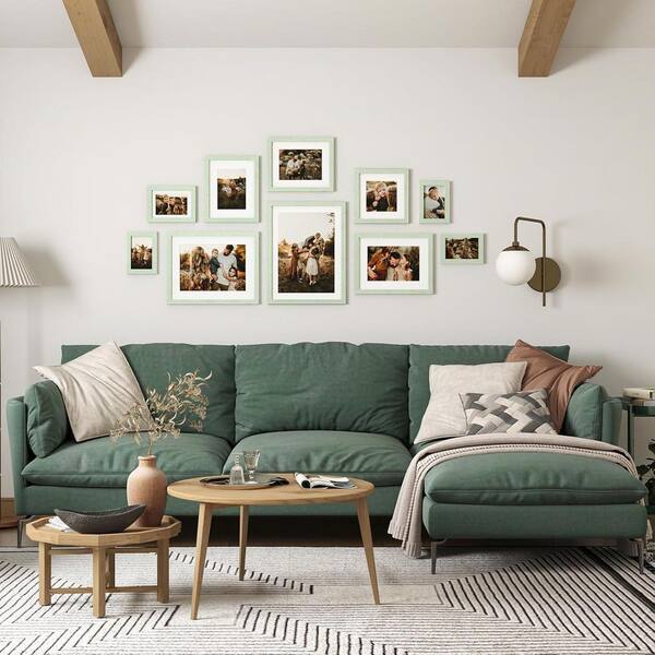 8 x 10 Matted Rustic Green Wood Hanging Picture Frame (Set of 4