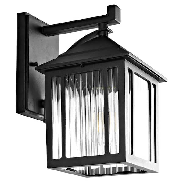 Ranzi 1-Light Black Outdoor Wall Lantern Sconce